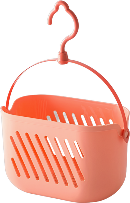 에코룸 목욕바구니 욕실 주방 정리 다용도 고리형 바구니, 1개, 핑크