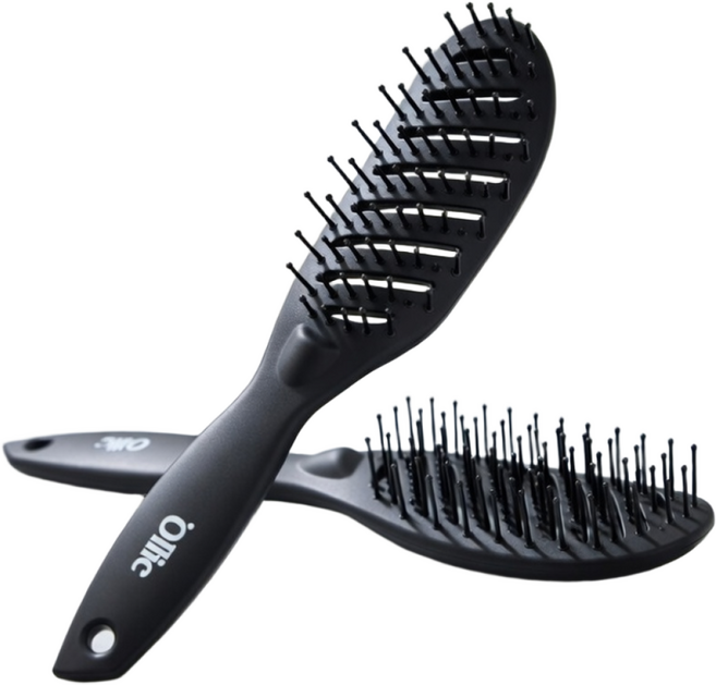 꼼수창고 볼륨유지 업스타일 벤트 헤어 브러쉬, 1개, 블랙