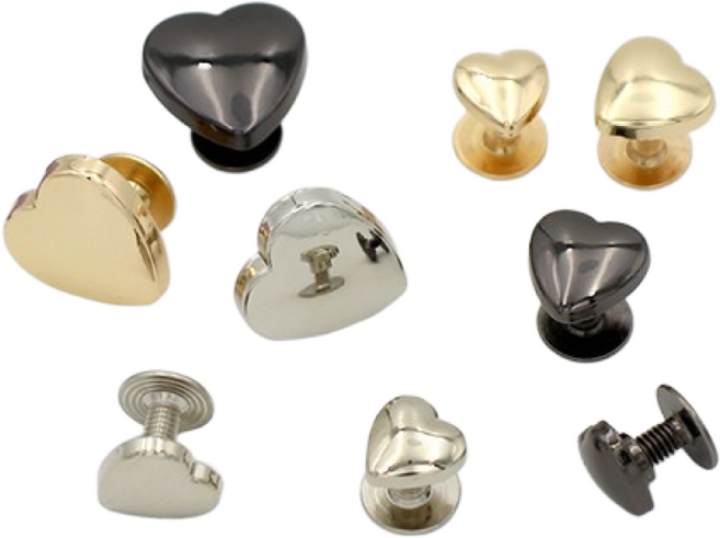 나사형 하트리벳 레지 나사리벳 가시메 솔트레지 가죽공예, 1개, 실버