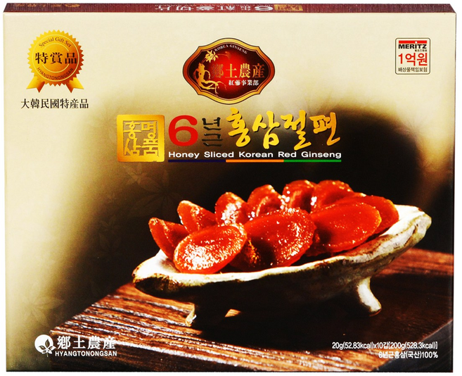 금산인삼 수삼 홍삼 6년근 홍삼절편(20g*10입) + 쇼핑백, 1박스