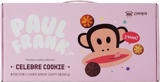 신라명과 X 폴프랭크카페 셀레브르 수제쿠키 선물세트, 1개, 260g, 밀라네즈/쵸코/빠똥자망드치즈 3종