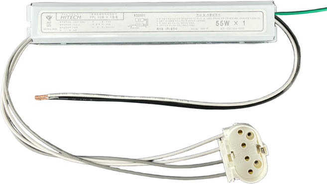하이테크 국산 형광등안정기 전자식안정기 FPL 55w 1등용 PL소켓 SET, 1개