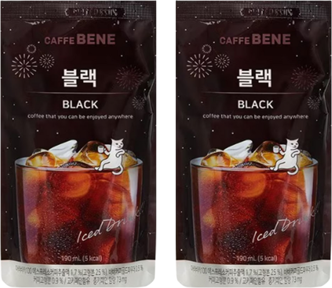 카페베네 커피파우치 블랙, 190ml, 100개, 100개