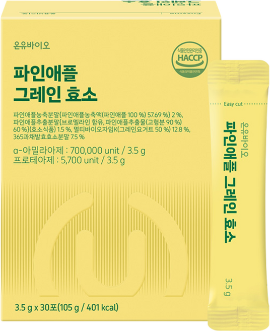 온유바이오 파인애플 그레인 효소, 6개, 105g