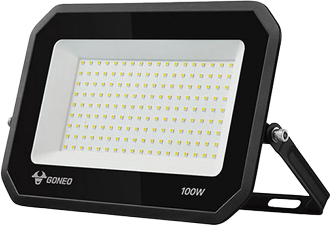 고네오 LED 투광등 100W 검정바디 전구색/노란색, 1개