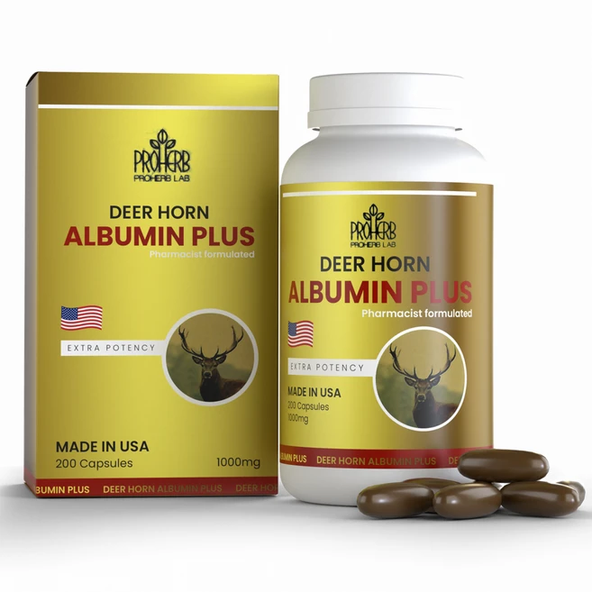 Pro Herb labs 녹용 알부민 플러스 Deer Horn Albumin Plus 1000 mg 200 캡슐, 200정 - 쿠팡