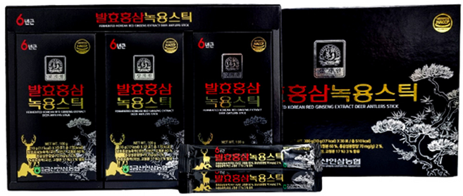 [농협] 6년근 발효홍삼 녹용 스틱 10g*30포 녹용농축액함유 (빠른, 300g, 1개