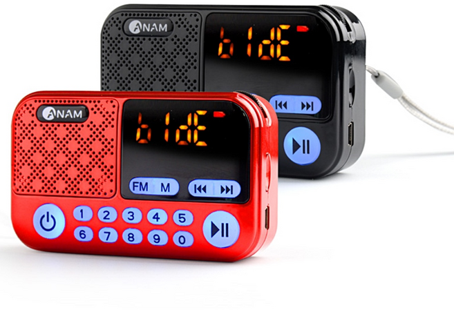 아남 휴대용 MP3 스피커, 블랙, ATX-20