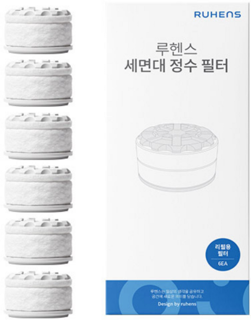 루헨스 세면대 리필 필터 WCS-410-RF, 6개