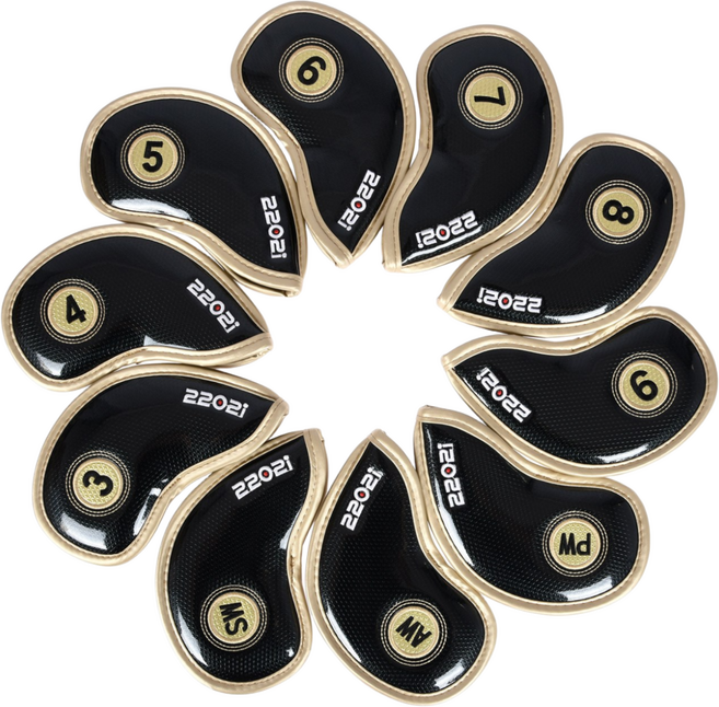 2202i 골프클럽 헤드커버 아이언커버세트 10PCS, 블랙