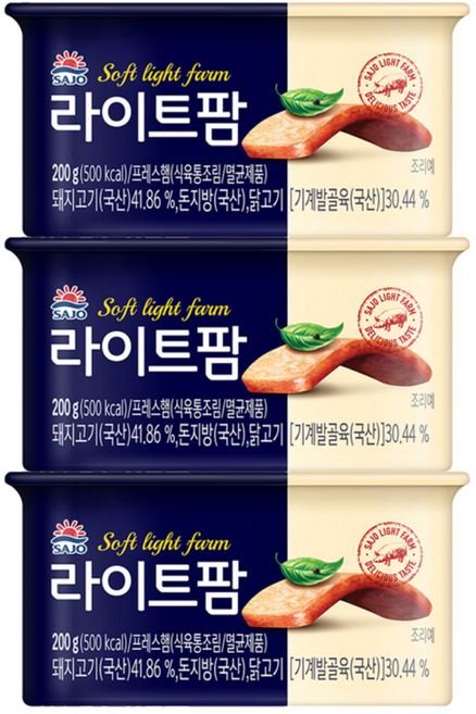 사조 라이트팜, 3개, 200g