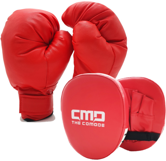 선물 귀욤 주먹 레드 키즈복싱 세트 권투 글러브 조카 남아 여아 구디백 놀잇감, 솜 글러브(레드)+일반미트(레드X2), 1개