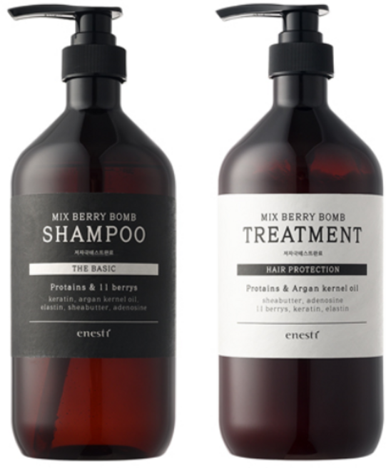 에네스티 약산성 단백질 두피케어, 1개, 1L, 신형 믹스베리 샴푸+트리트먼트