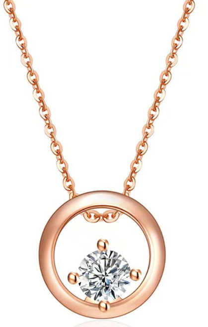 YANGTA 패션 레이디14K원형 큐빅 도금목걸이