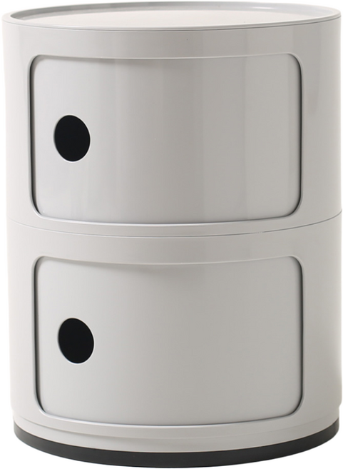 트렌드컨테이너 캔빌리지 원형 수납장 협탁, 그레이