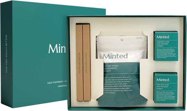 [민티드] 울트라민트향 고체치약 선물세트, 1개