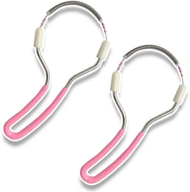 깔끔더하기 얼굴 잔털 제거기 솜털 정리기, 2개, 로즈핑크