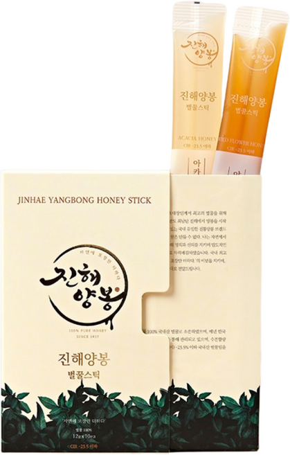 진해양봉 아카시아꿀 야생화꿀 혼합구성 벌꿀스틱, 120g, 1개
