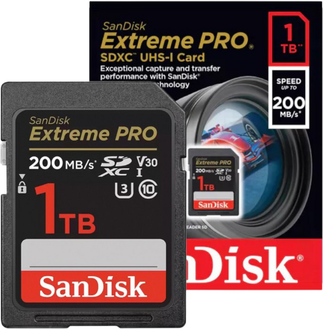 샌디스크 정품 SD 메모리카드 Extreme Pro 익스트림 프로 SDXC 평생보증 Lifetime, 1개, 1TB