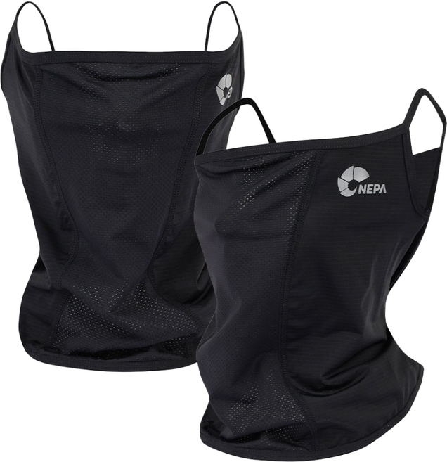 네파 NEPA 24년 아이스 이어 멀티 넥 스카프 안면마스크 페이스커버 자외선차단 쿨링 등산 골프 자전거 산책, 블랙