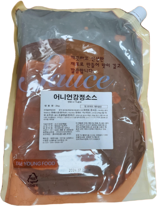 태영식품 양념치킨 어니언강정소스 2KG, 1개