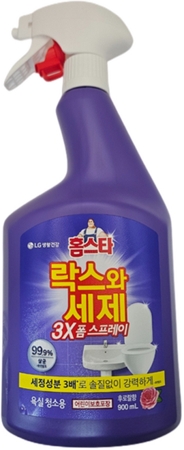 홈스타 락스와세제 3X 폼스프레이 후로랄 욕실청소용, 900ml, 1개