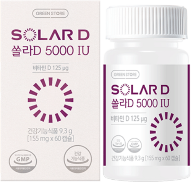 그린스토어 쏠라D 5000IU, 60정, 1개
