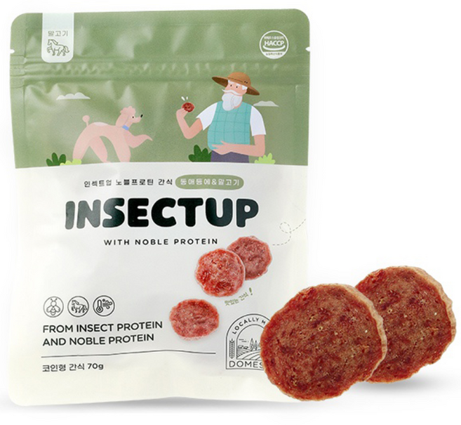 인섹트업 노블프로틴 저알러지 동전져키 강아지간식, 말고기맛, 70g, 1개