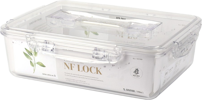 NF LOCK 엔에프락 밀폐용기 트라이탄 김치통 3호 5L (엑스트라라지 3호), 5000ml, 1개