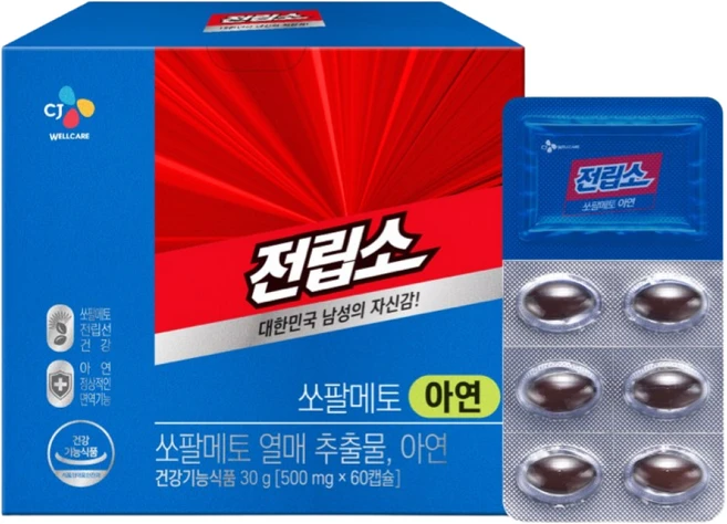 리턴업 전립소 쏘팔메토 아연, 60정, 1개 - 쿠팡