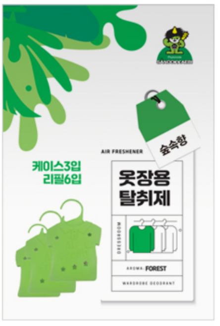 산도깨비 옷장용 탈취제 방향제 숲속향 케이스3p 리필6p, 1개