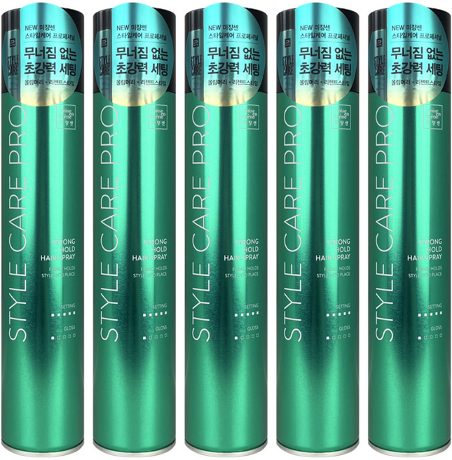 미쟝센 스타일케어 프로 헤어스프레이 스트롱 홀드, 300ml, 5개
