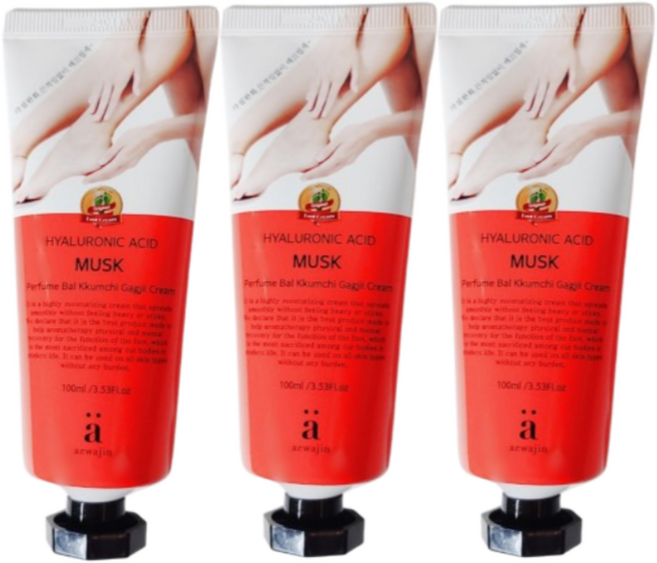 히알루론산 머스크 퍼퓸 발 각질 풋크림 100ml, 3