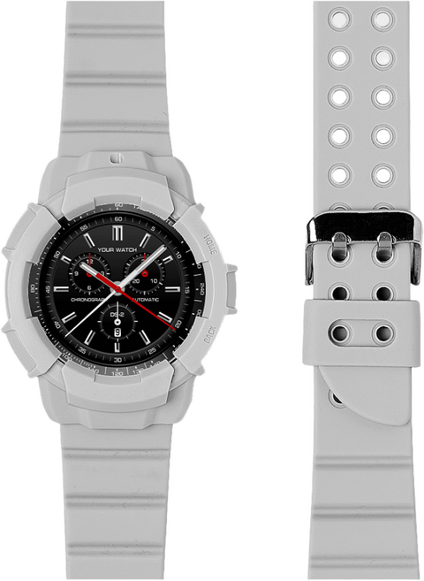 티엑스엘엑스 갤럭시워치 일체형 스트랩 케이스 스타일링 세트, 그레이, 1개