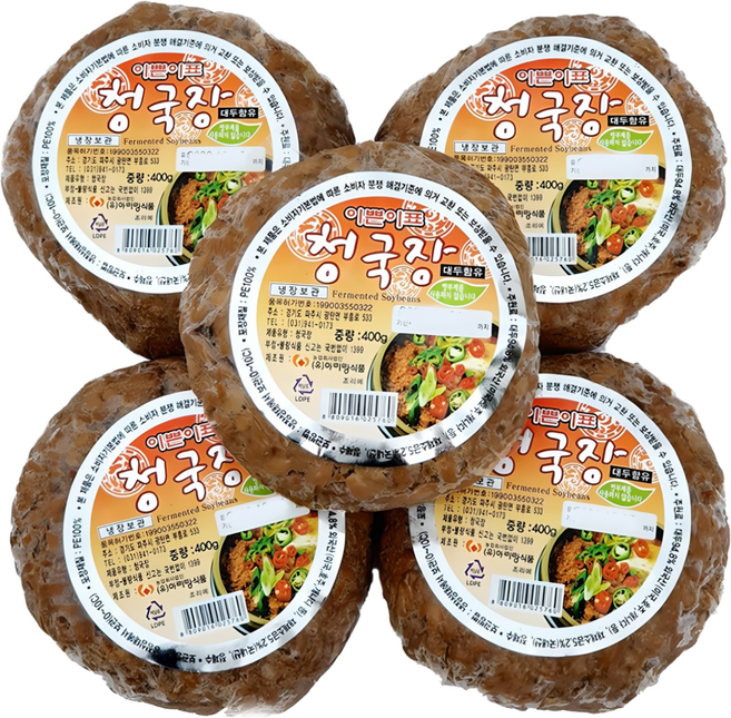 새마원 아리랑식품 이쁜이표 청국장 400g, 5개