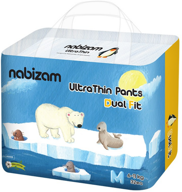 나비잠 울트라씬 듀얼핏 팬티 아동공용, 중형(M), 32매