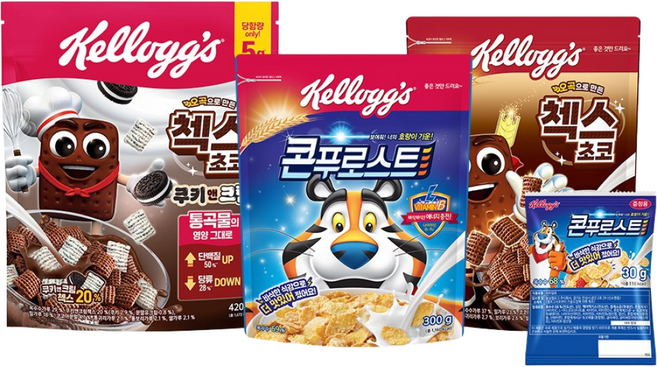 켈로그 시리얼 첵스 쿠키앤크림 420g + 첵스초코 340g + 콘푸로스트 300g + 미니시리얼 30g, 1개