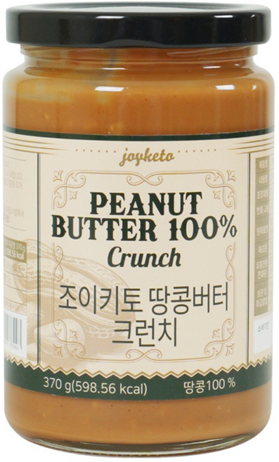 조이키토 무가당 땅콩버터 100% 크런치 (땅콩잼 피넛버터), 1개, 370g