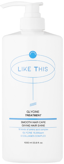 LIKE THIS 손상모발 집중케어 탄력 윤기개선 15 000PPM 글라이신 헤어 트리트먼트, 1L, 1개