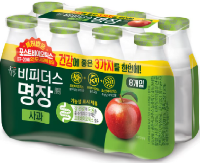 동원 비피더스 명장 사과, 8개, 125ml
