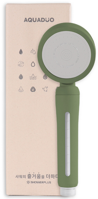 아쿠아듀오 PLA필터 블라썸 샤워기, 1개, 올리브