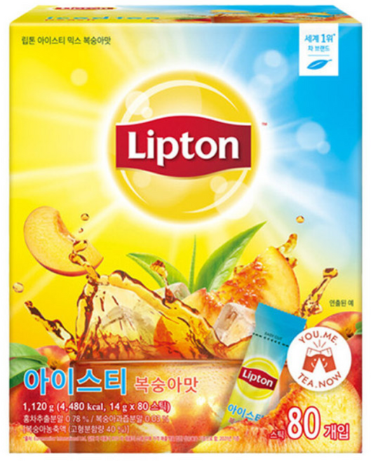 립톤 아이스티믹스 복숭아맛, 14g, 80개입, 1개