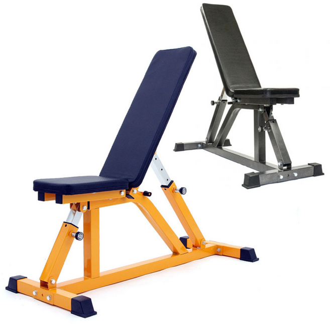 바투 바투 인클라인 웨이트 벤치 BM1000 각도조절 헬스 덤벨 의자, 옐로우