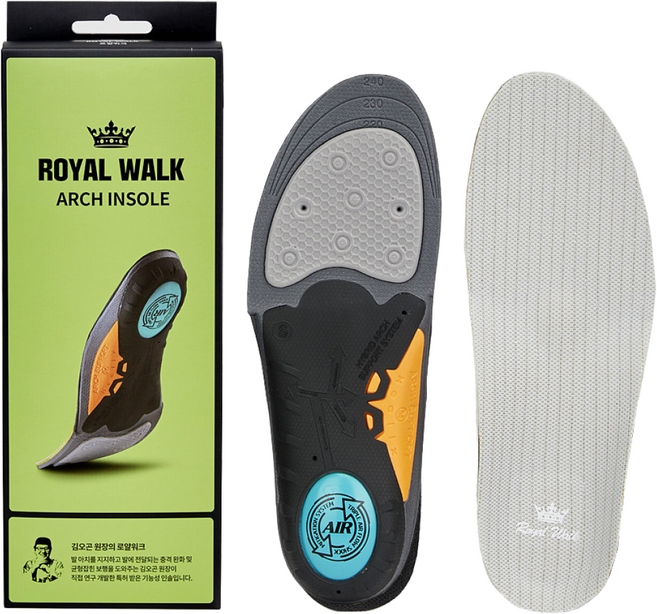김오곤원장 로얄워크 만보깔창 운동화용/구두용_족저근막 깔창_아치깔창 기능성 인솔 평발깔창, 운동화용(스포츠), 1개
