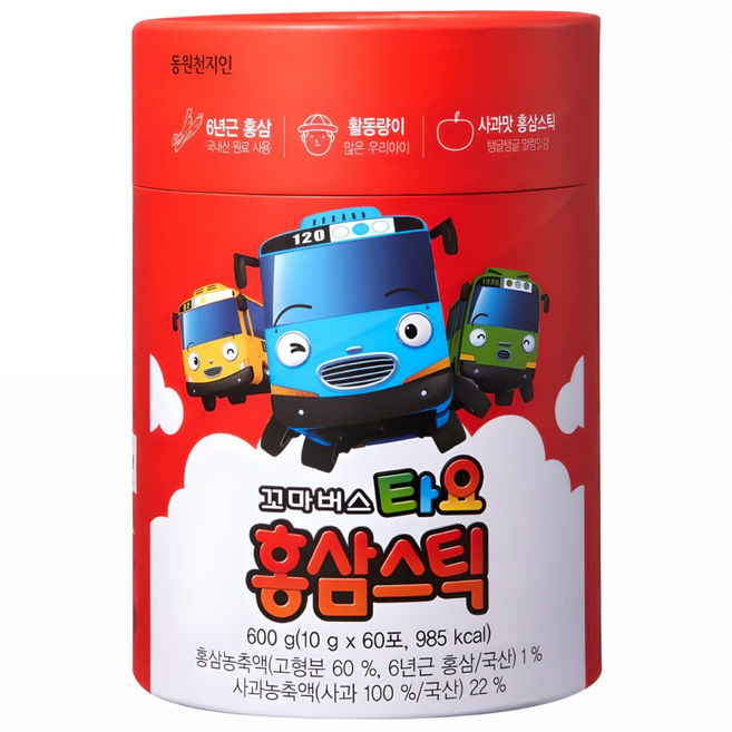 천지인 꼬마버스 타요 홍삼스틱, 600g, 1개