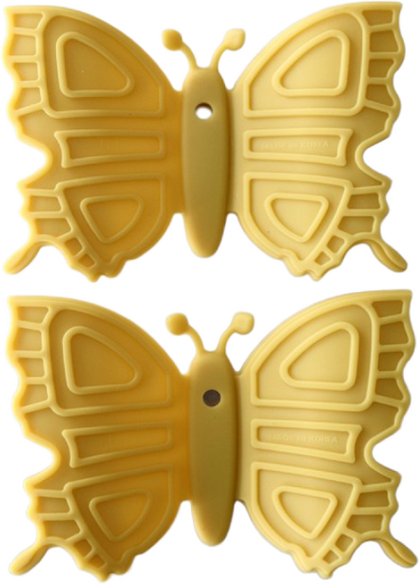 (국산) 체리하우스 실리콘 나비 냄비 손잡이 (자석) 2p, 머스타드 2P, 1세트