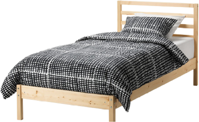 이케아 TARVA 원목침대 풀세트 (싱글)/싱글침대/원목침대, 내추럴, 침대프레임+갈빗살+싱글매트리스