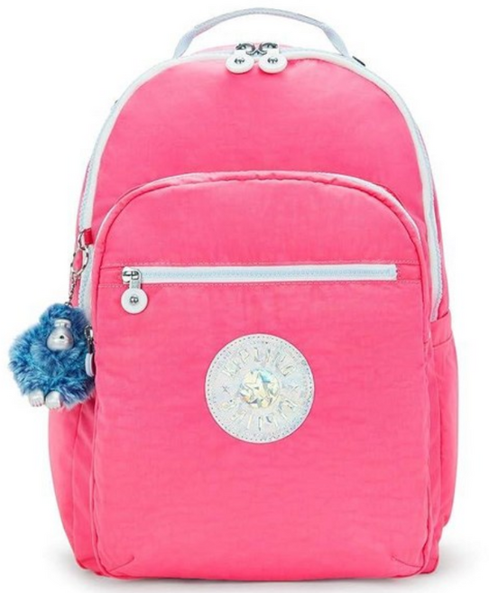 Kipling 여성용 서울 15인치 노트북 백팩 내구성이 뛰어나고 넉넉한 패딩 어깨끈 내장 보호 슬리브 화이트. Seoul 슬리브