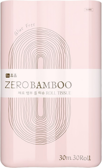 휴홈 글루프리 PFAS프리 제로 대나무 화장지, 30m, 30롤, 1개