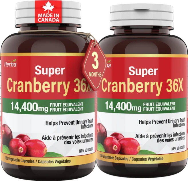 크랜베리 28800mg 180비건캡슐 36배 농축 크렌베리 허바 캐나다, 180정, 2개 - 쿠팡